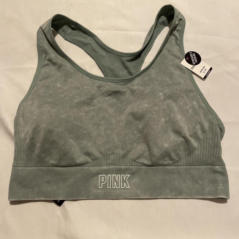 Victoria's Secret PINK Racerback Sports Bra in Green